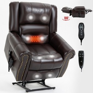 CLIHOME Power Lift Recliner Chair Heat Massage Dual Motor Infinite Position Up to 350 LBS, Heavy Duty Motion Mechanism with USB Ports - 1 of 4