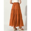 Allegra K Women's Boho Summer Smocked Elastic Waist Tiered A-Line Beach Maxi Skirt - 4 of 4
