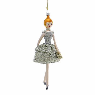 Italian Ornaments 7.0 Inch Sloane Shimmers In Silver Ornament Italian Diva Shopping Ladies Style 5Th Avenue Tree Ornaments