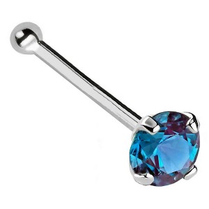 Jewelry Avalanche 22G 14K Gold Ball-end Nose Stud with Alexandrite Gemstone - 1 of 3