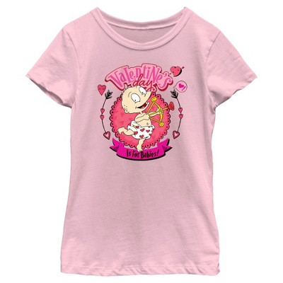 Girl's Rugrats Valentine's Day Is For Babies T-shirt - Light Pink ...