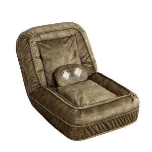 Maliang Upholstered Sofa, with 5 Adjustable Position &Massage Pillow, Bean Bag floor sofa with 2 Soft Pillows - 1 of 4