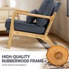 Beige Modern Accent Chair with Lumbar Pillow and Wooden Frame for Living Room or Office - 4 of 4
