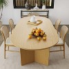 67" Farmhouse Large Oval Brown Dining Table for 4-6 People with V-Shaped Legs for Dining Room and Living Room - 2 of 4