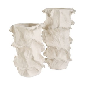 Uttermost Ripple Crest Vases Artistic Duo with Ruffled Edges and Fluid Form, Set of 2 - 1 of 4