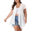 Agnes Orinda Women's Plus Size Swiss Dots Flare Sleeve High Low Hem Open Front Elegant Summer Cardigans - 2 of 4