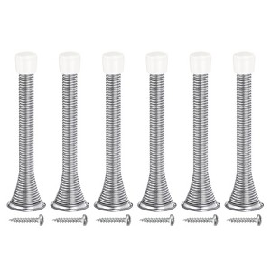 Unique Bargains Spring Steel Rubber Head Anti-Rust Plating Door Stop 6 Pcs - 1 of 4