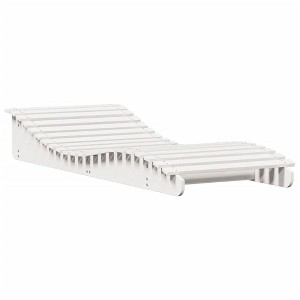 vidaXL Sun Lounger - White Pine Wood Chaise Lounge Chair for Outdoor/Garden/Patio - 80.7"x31.5"x12.4" - Ergonomic S-Shape Daybed - 1 of 4