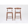 SKRAN Mid-Century Modern Design Solid Wood 24" Counter Stools with Wooden Legs Strong and durable for Kitchen Island Dining Bar - 2 of 4