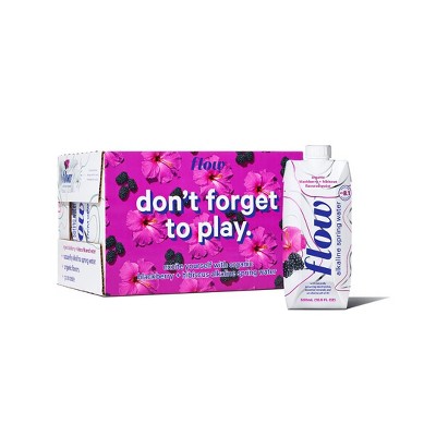 Flow Alkaline Spring Water | 12 pack of 500ml - Blackberry + Hibiscus