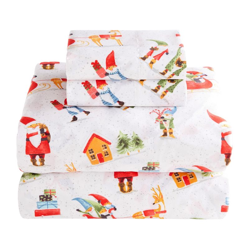 Gnome for the Holidays White Twin Sheet Set - Levtex - Merry & Bright, 1 of 2