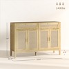 Kitchen Sideboard Cabinet, Boho Entryway Cabinet with Decorative Rattan Doors and Drawers for Dining Room - 3 of 4
