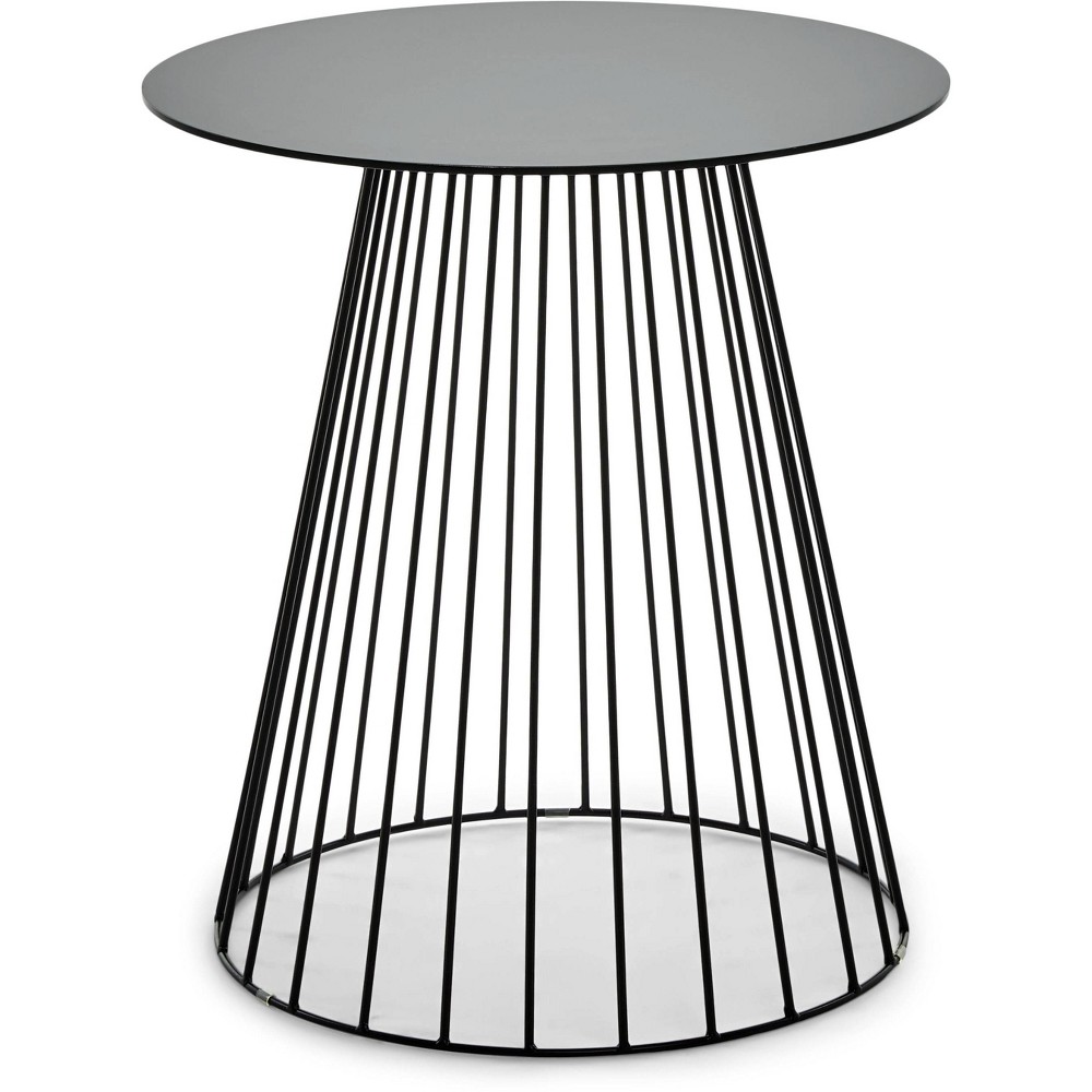 Photos - Garden Furniture Element Round Side Table Black - Adore Decor