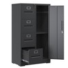 NicBex Locking File Cabinet with Drawers, Metal Space Saving Vertical Cabinet for Home & Office, Fits Letter/A4/Legal Files, Assembly Required, Black - 2 of 4