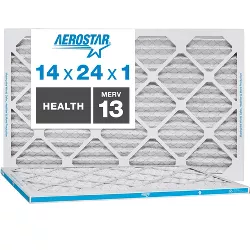 Aerostar 14x24x1, MERV 13 Air Filter for AC Furnace, Captures Virus Particles, 2 pack