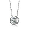 Guili 18K White, Gold, and Rose Gold Plated Pendant Necklace with Solitaire Bezel Cubic Zirconia for Elegant, Timeless Appeal. - 2 of 3