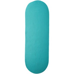 Colonial Mills Boca Raton - Turquoise 2 Ft x7 Ft Runner (Oval) Rug Indoor/Outdoor 100% Polypropylene - 1 of 4