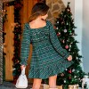 Women's Green Festive Twilight Toast Plaid Mini Dress - Cupshe - 3 of 4
