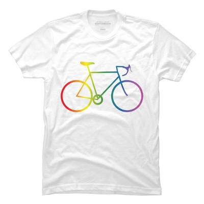 Adult Design By Humans Rainbow Bike Cyclist Pride By Bonganva T-Shirt