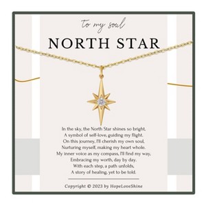 HOPE LOVE SHINE North Star Necklace – Self Love Gift for Women, Healing Jewelry for Personal Growth Gold or Silver - 1 of 1