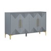 Unique Features of a Four-Door Cabinet with Two-Tone Triangular Pattern Doors, Suitable For Entryway, Hallway, Living Room - 3 of 4