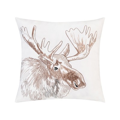 C&F Home 18" x 18" Moose Portrait Indoor / Outdoor Embroidered Throw Pillow