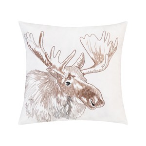C&F Home 18" x 18" Moose Portrait Indoor / Outdoor Embroidered Throw Pillow - 1 of 4