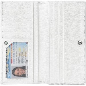 Hachikiko RFID Blocking Ultra Slim Vegan Leather Wallet, Compact Credit Card Holder Clutch with 11 Card Slots, ID Window & Zippered Change Pocket - 1 of 4