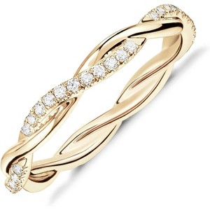 14K Gold Plated Cubic Zirconia Twisted Rope Eternity Band for Women - 1 of 4