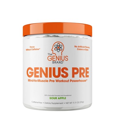 Genius Pre Nootropic Caffeine Free Pre Workout (Sour Apple) - The Genius Brand