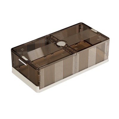 2Pcs Plastic Bed Bottom Folding Storage Box Plastic Transparent Extra Large Roller Dustproof Storage Box
