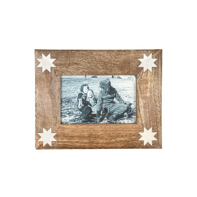 4X6 Inch Barn Quilt Picture Frame Wood, White Resin, MDF & Glass by Foreside Home & Garden