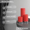 Assorted Pillar Candles Set of 3 ¨C Sizes 3", 4", 8" Unscented Dripless Large Candles, Rustic Style Long Burning for Weddings, Home Decor ¨C Red - 2 of 4