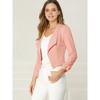 INSPIRE CHIC Women's Regular Fit Notched Lapel Ruched Sleeve Business Crop Blazer - 4 of 4