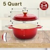 ROVSUN Enameled Cast Iron Dutch Oven with Lid, Dual Handles, Oven Safe up to 500°F or on Stovetop - 3 of 4