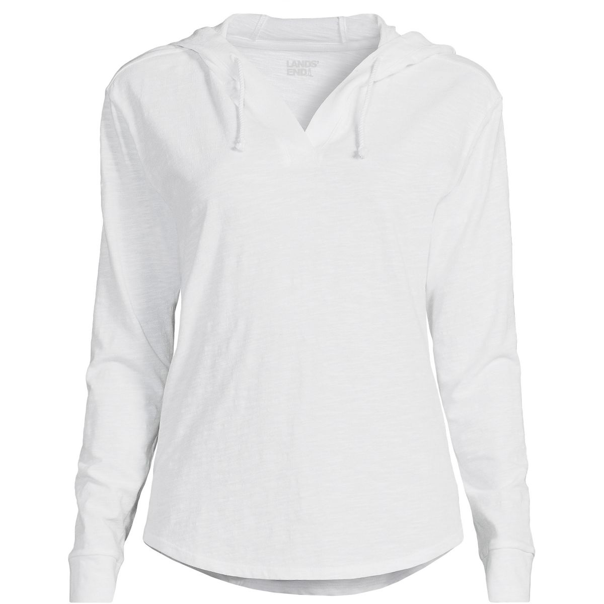 Lands' End Women's Long Sleeve Slub Hooded Popover - thumbnail 3