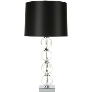 Amanda 31 Inch H Crystal Glass Globe Table Lamp Clear - Safavieh , Black
