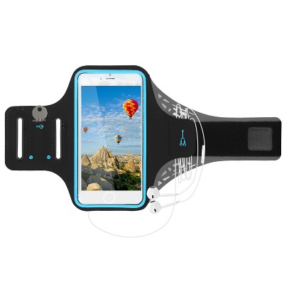 iMountek "Adjustable Sweat-Resistant Phone Armband Case for 7in Max Phones with Key/Card Holder for Sports"Black