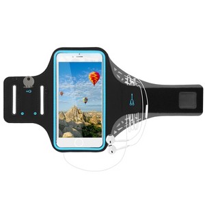 iMountek "Adjustable Sweat-Resistant Phone Armband Case for 7in Max Phones with Key/Card Holder for Sports"Black - 1 of 4