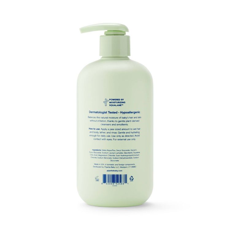 Pipette Baby Shampoo + Wash Fragrance Free - 11.8 fl oz: Moisturizing, Basic Cleansing, Hypoallergenic, All Hair Types, 2 of 7