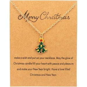 Christmas Theme Necklace Set with Enamel Charms Holiday Party Gift - 1 of 4