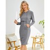BLUEMING Hoodie Maternity Dress Hooded Sweat Dress with Front Pockets Raglan Sweatdress Stripe Midi Dress - 2 of 4
