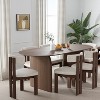 SpassWay 30"H Oval Wood Dining Table Kitchen Table Conference Table with Double Pedestal - 3 of 4