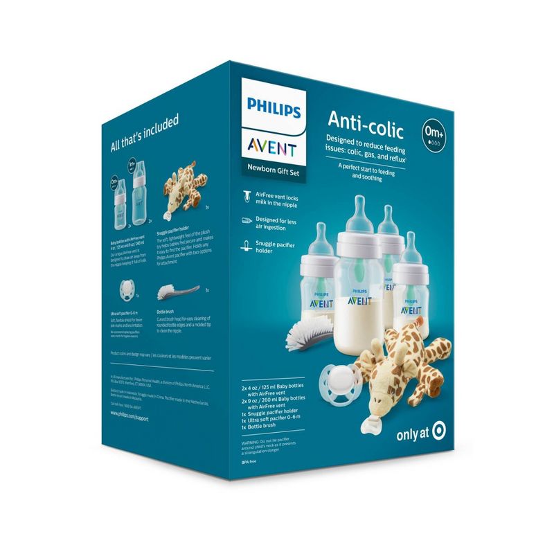 Philips Avent Anti-Colic Baby Bottle with AirFree Vent Newborn Gift Set - Clear - 8ct, 4 of 21