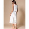 INSPIRE CHIC Women's Sleeveless Crew Neck High Waist Midi Skirt Set - 4 of 4