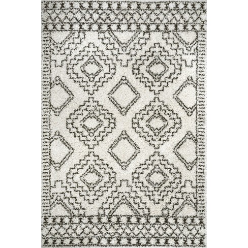 Picture of Nuloom Lacey Moroccan Geometric Shag Area Rug, 4' X 6', Off White : Target