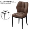 Bekrvio Mid Century Modern Dining Chairs, Upholstered Leather Armless Chairs with Checkered Pattern Back, for Kitchen & Dining Room - 4 of 4