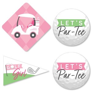 Big Dot of Happiness Golf Girl - DIY Shaped Pink Birthday Party or Baby Shower Cut-Outs - 24 Count - 1 of 4