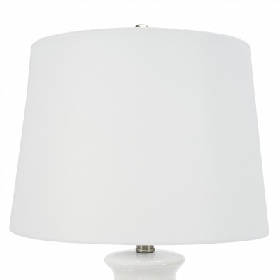 White Textured Ceramic Urn Table Lamp with 3-Way Switch