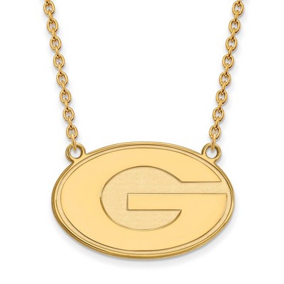 Black Bow Jewelry 10k Yellow Gold Georgia Bulldogs NCAA Necklace 18 Inch